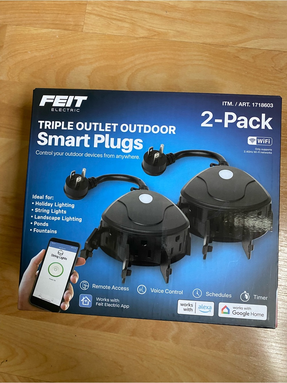 Electric Family Black Triple-Outlet Outdoor Smart Plug 2-Pack